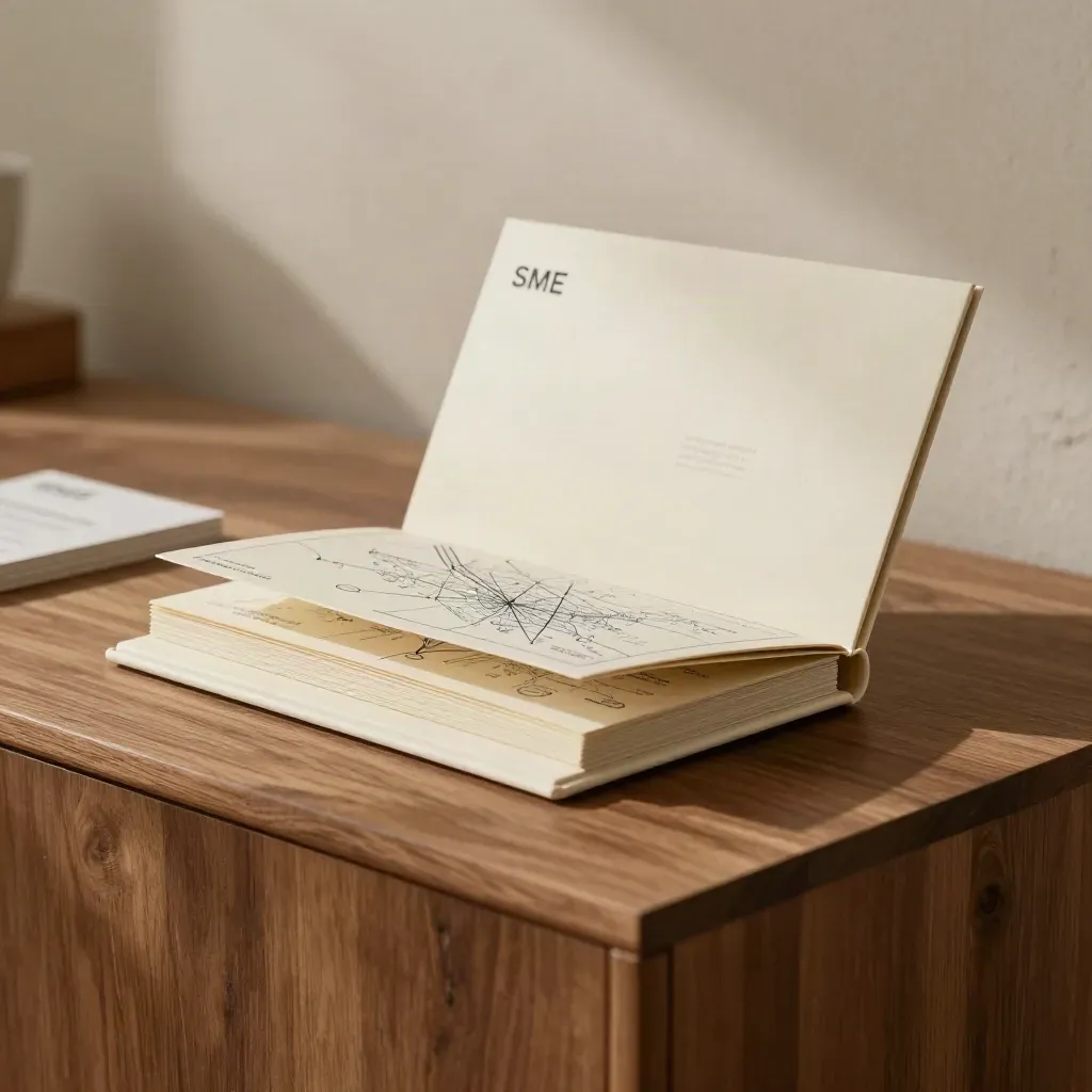 Cream SME growth map clamshell kit with layered inserts on a warm walnut presentation ledge.